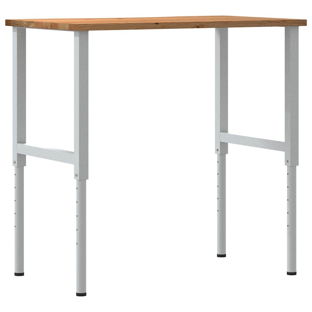 világosbarna tömör tölgyfa munkapad 100 x 60 x (71,5-98) cm