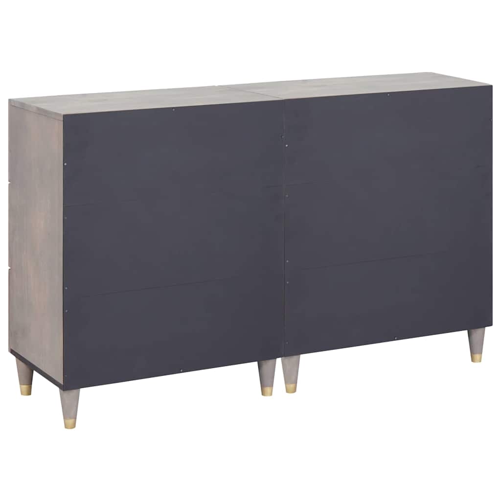 Széf fiókkal 2 pcs Szürke 60 x 33.5 x 75 cm Tömör mangófa
