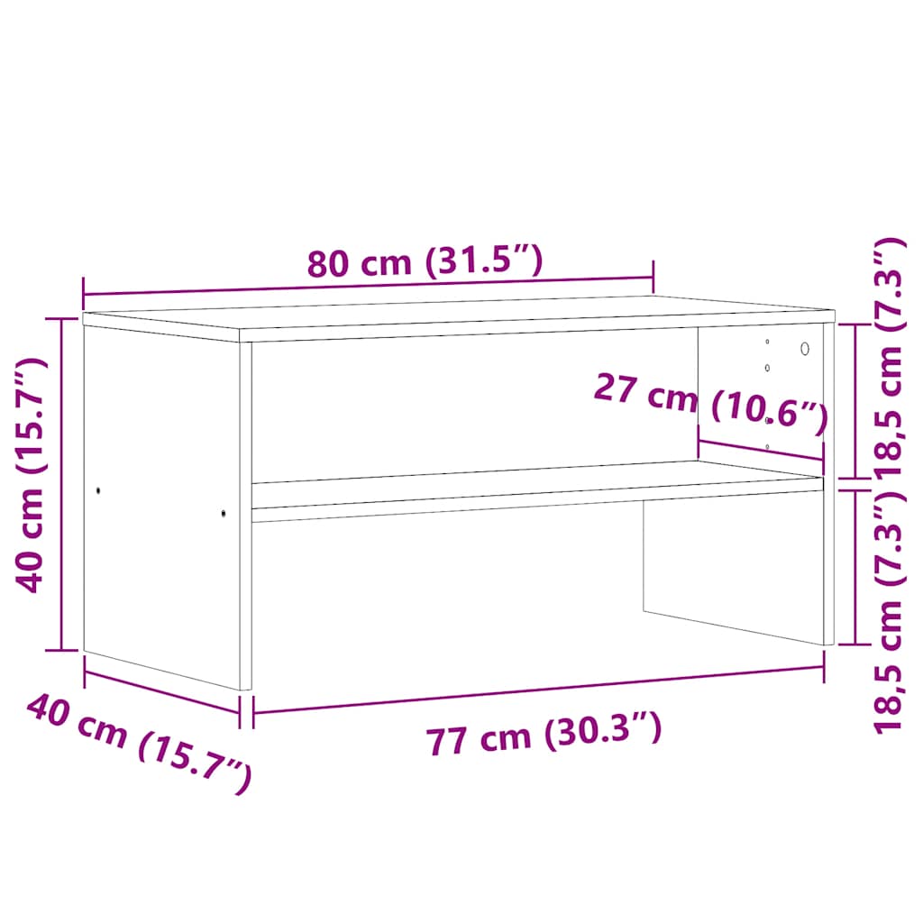 TV szekrény kézműves tölgy 80x40x40 cm műszaki fa