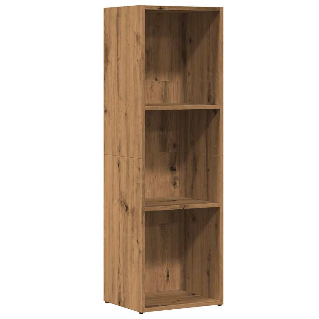 kézműves tölgy színű szerelt fa könyvszekrény 36 x 30 x 114 cm