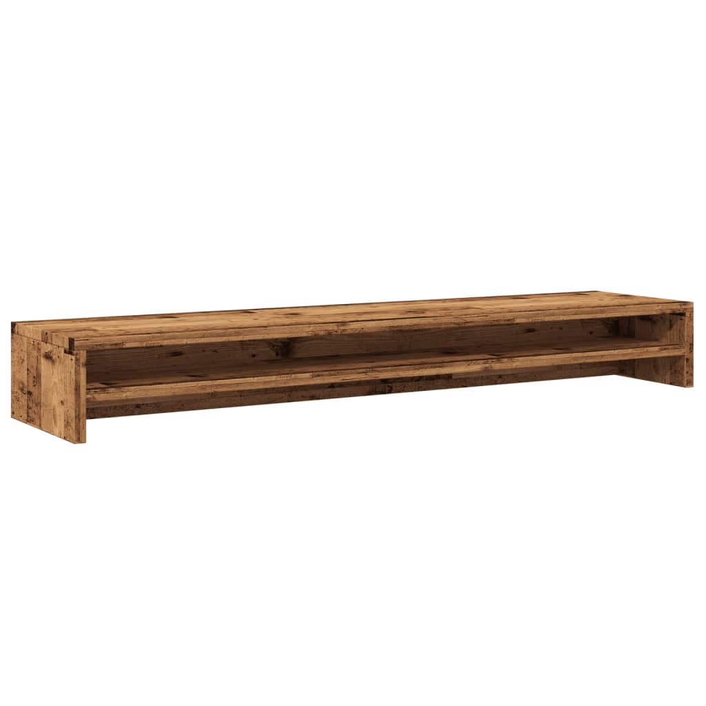 antik fa színű szerelt fa monitorállvány 100 x 24 x 13 cm