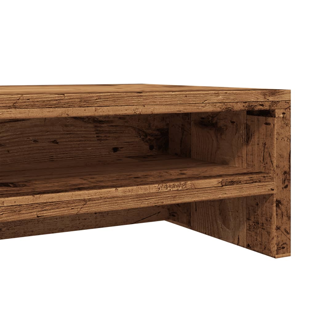 antik fa színű szerelt fa monitorállvány 100 x 24 x 13 cm