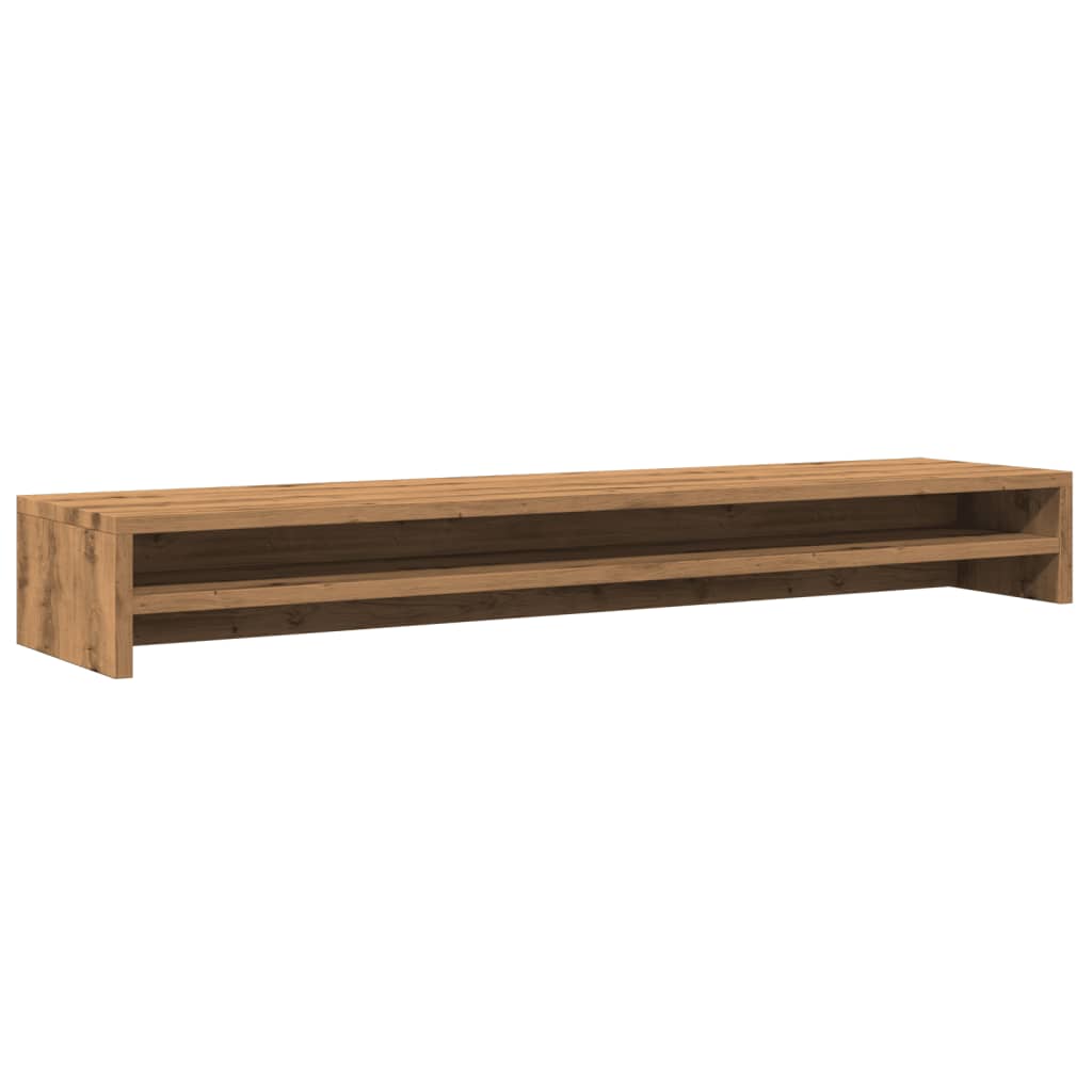 kézműves tölgy színű szerelt fa monitorállvány 100 x 24 x 13 cm