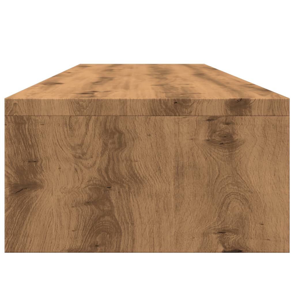 kézműves tölgy színű szerelt fa monitorállvány 100 x 24 x 13 cm
