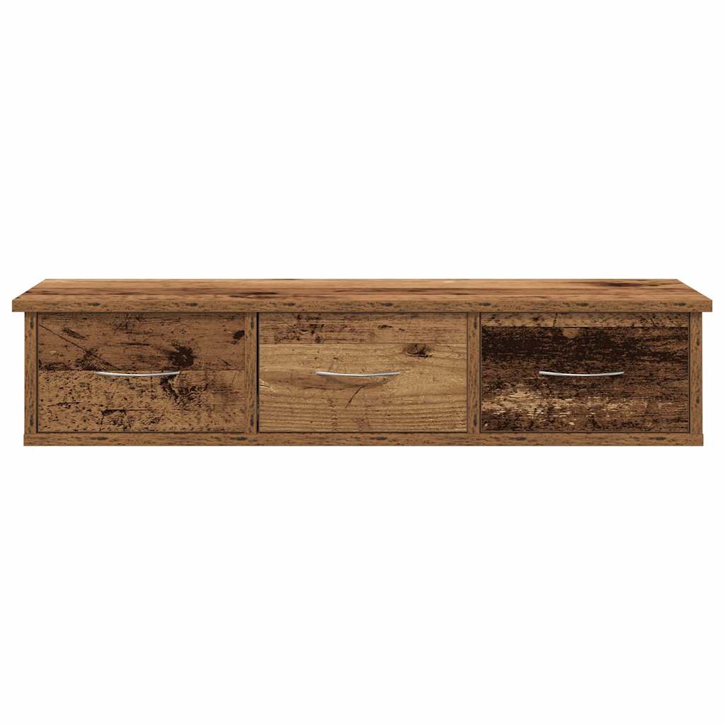 antik fa színű szerelt fa faliszekrény 88x26x18,5 cm