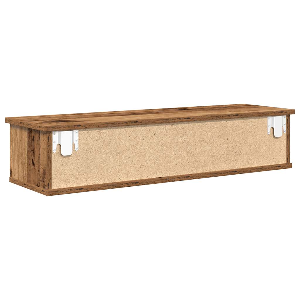 antik fa színű szerelt fa faliszekrény 88x26x18,5 cm