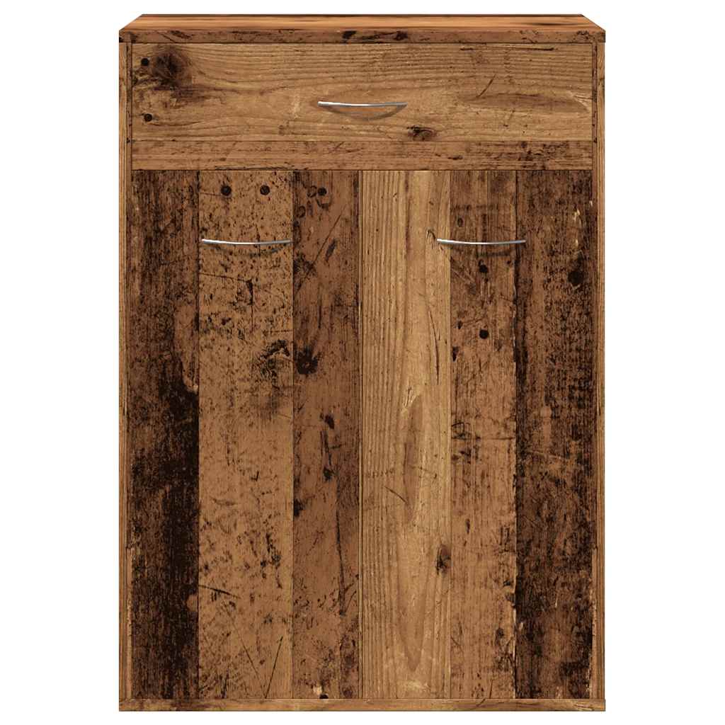 antik fa színű szerelt fa cipősszekrény 60 x 35 x 84 cm