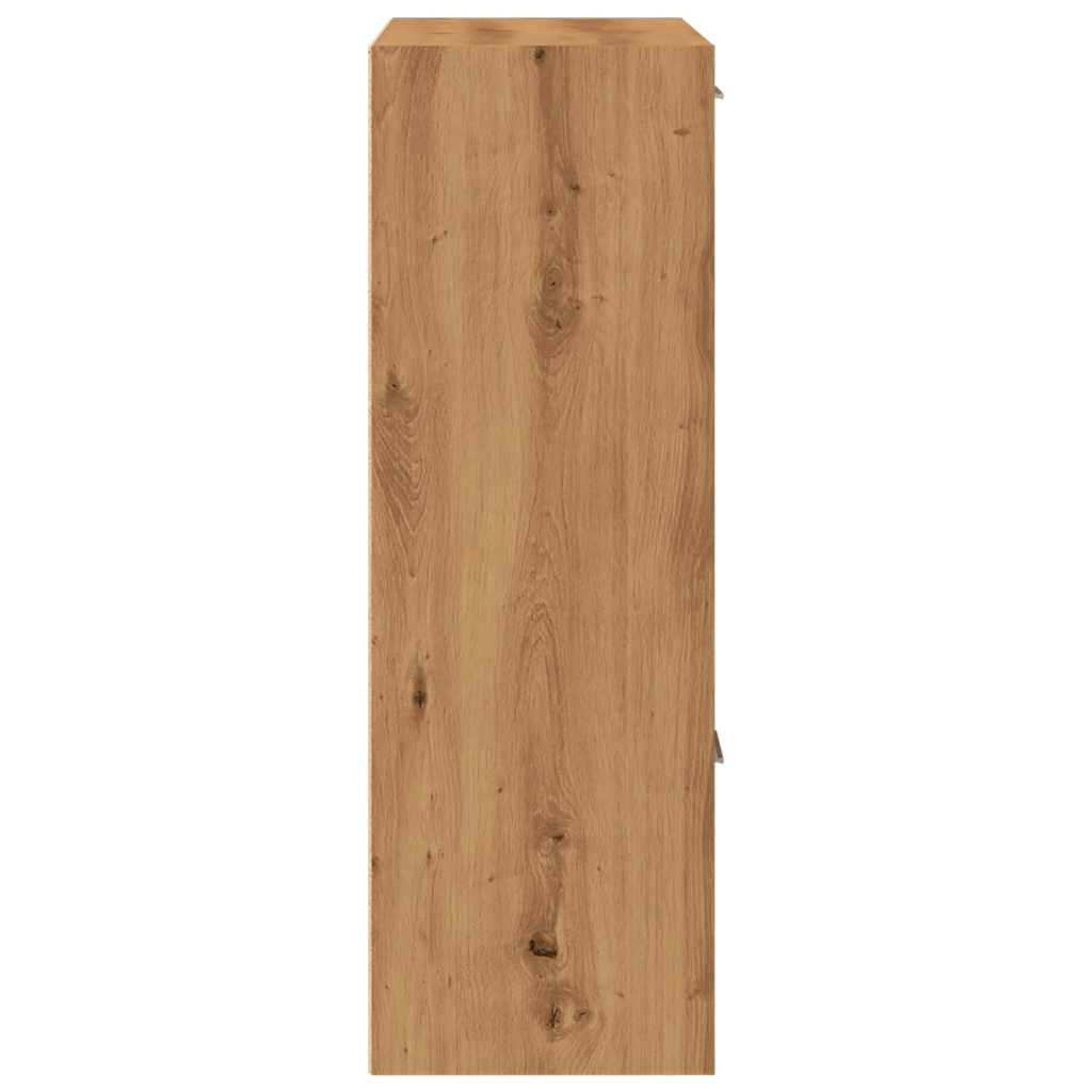 kézműves tölgy színű szerelt fa könyvespolc 60,5 x 30 x 90 cm