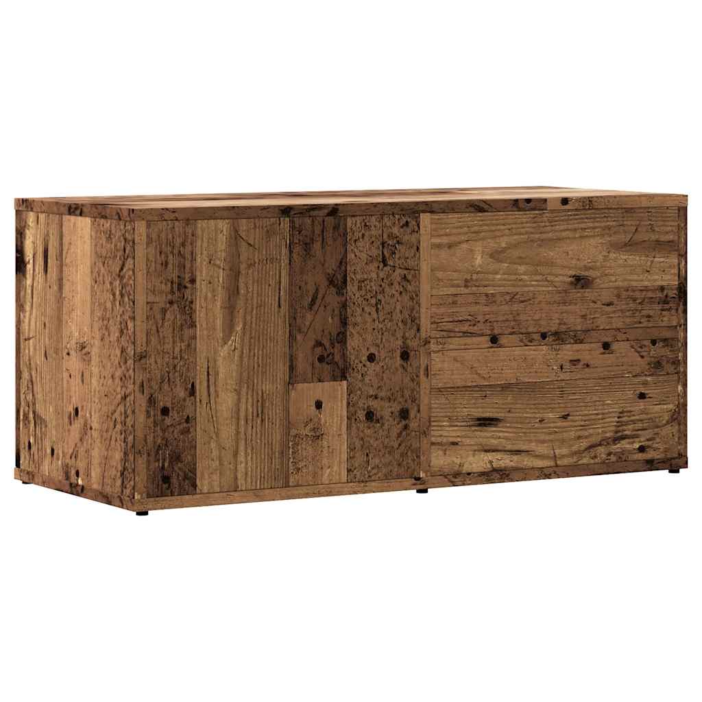 antik fa színű szerelt fa TV-szekrény 80x34x35,5 cm