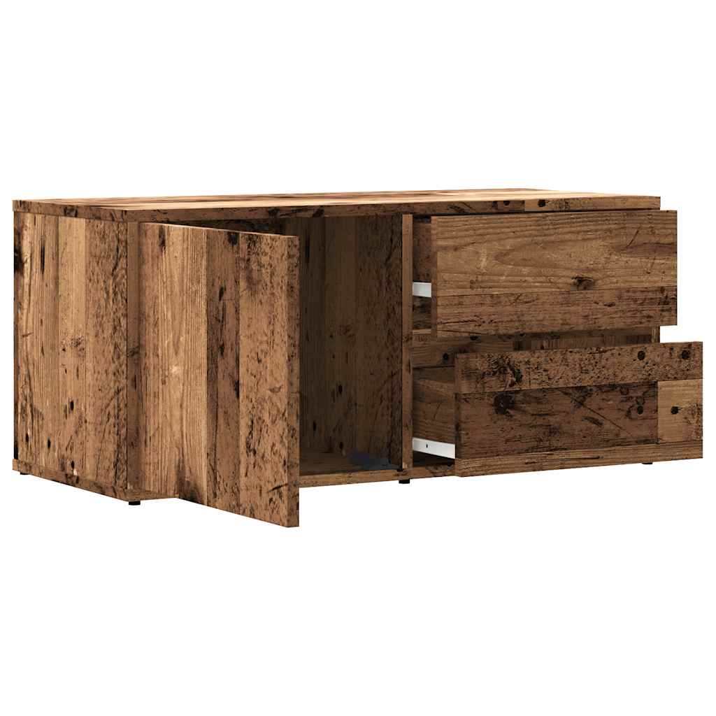 antik fa színű szerelt fa TV-szekrény 80x34x35,5 cm