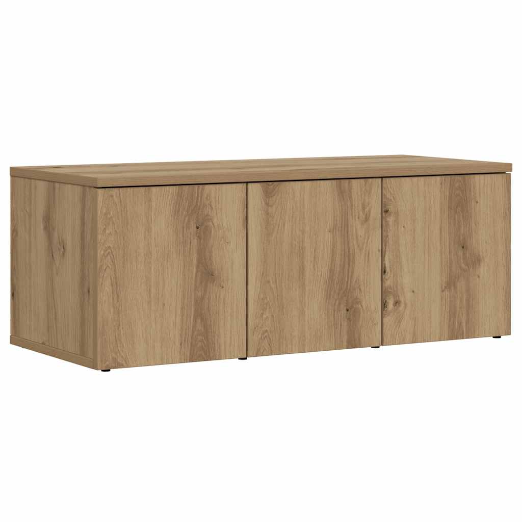 kézműves tölgy színű szerelt fa TV-szekrény 80x34x30 cm