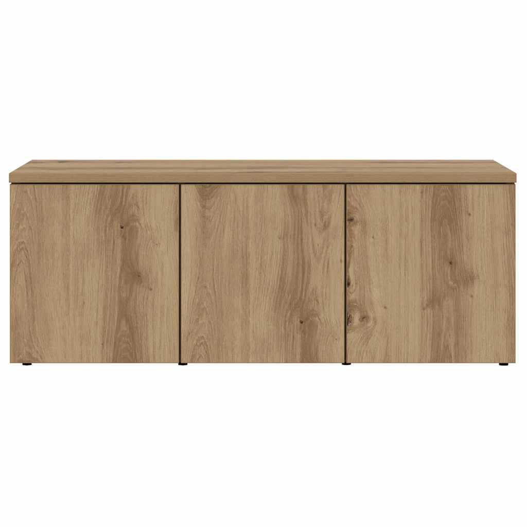 kézműves tölgy színű szerelt fa TV-szekrény 80x34x30 cm