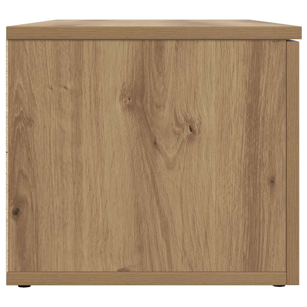 kézműves tölgy színű szerelt fa TV-szekrény 80x34x30 cm