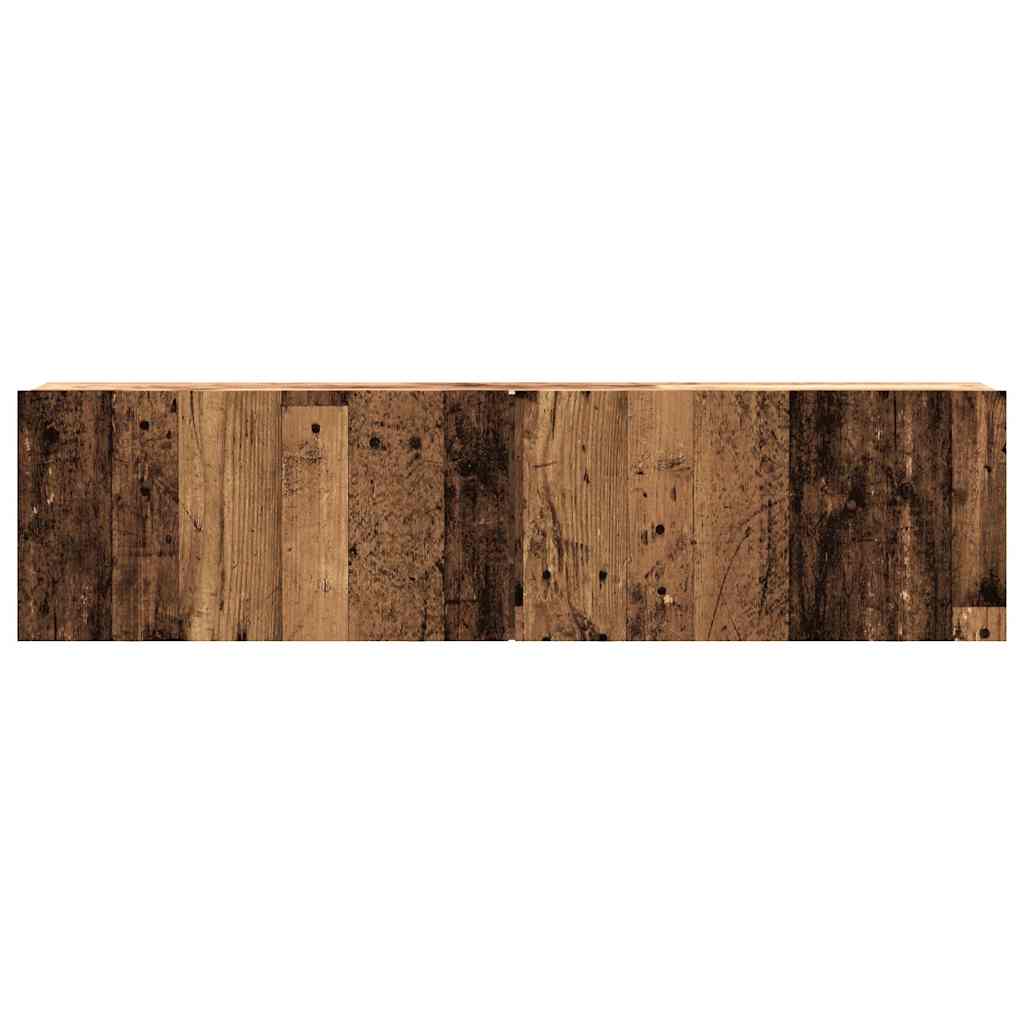 antik fa színű szerelt fa fali TV-szekrény 120 x 30 x 30 cm