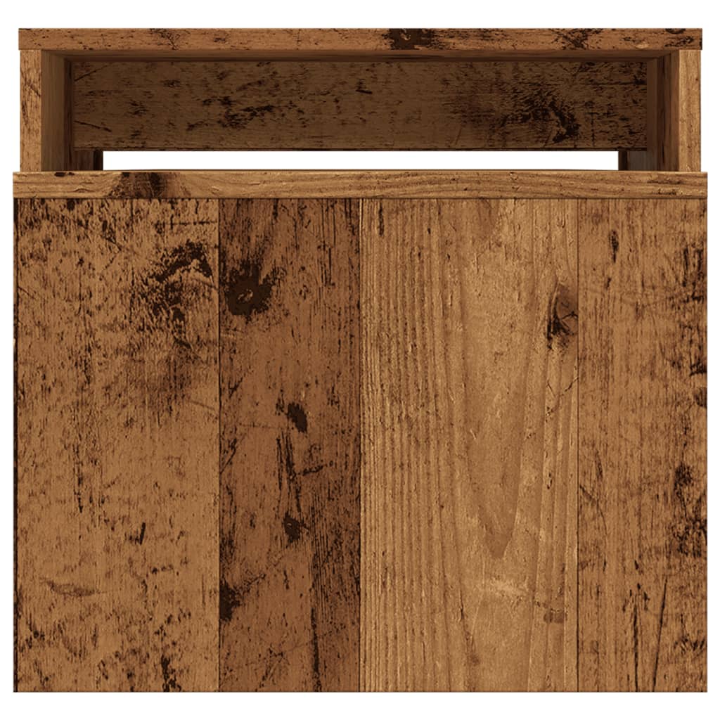 antik fa színű szerelt fa dohányzóasztal 100 x 48 x 40 cm
