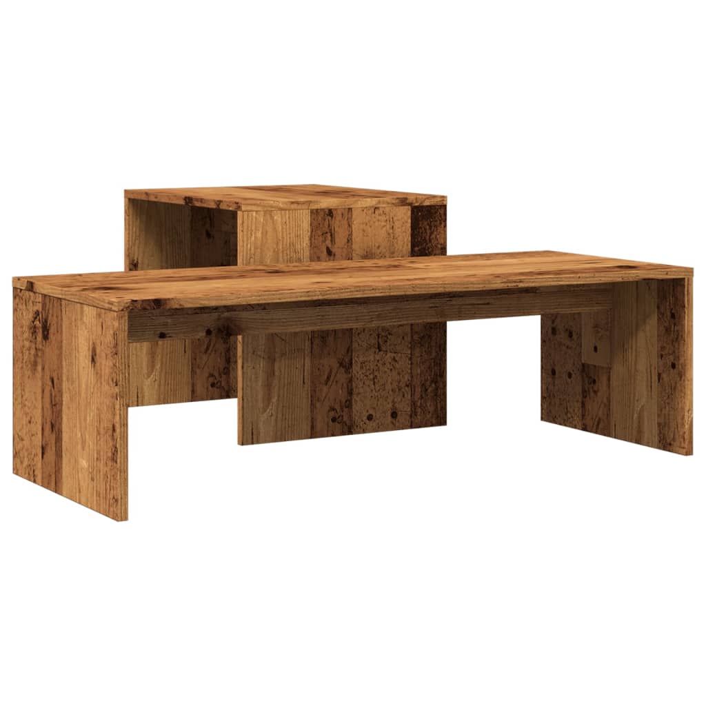 antik fa színű szerelt fa dohányzóasztal 100 x 48 x 40 cm