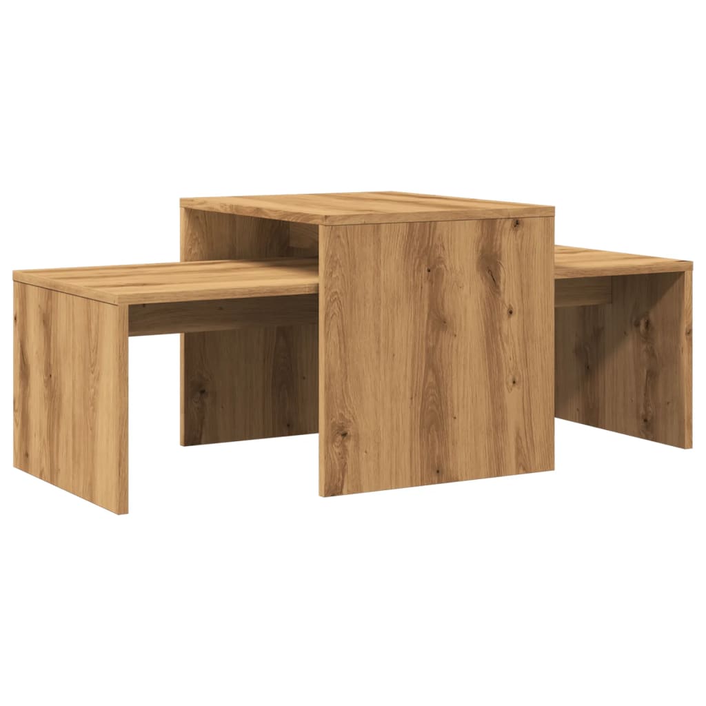 kézműves tölgy színű szerelt fa dohányzóasztal 100 x 48 x 40 cm