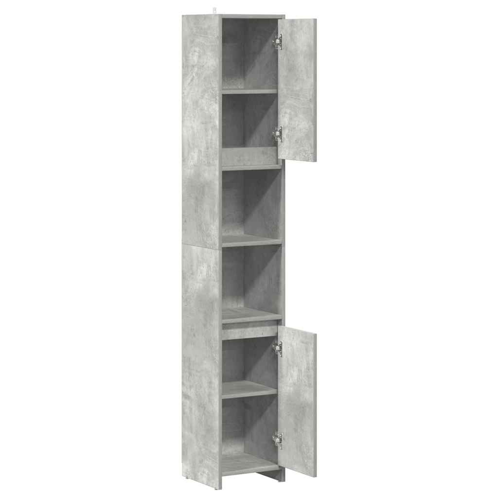 betonszürke forgácslap fürdőszobaszekrény 30 x 30 x 183,5 cm