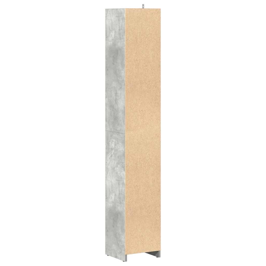 betonszürke forgácslap fürdőszobaszekrény 30 x 30 x 183,5 cm