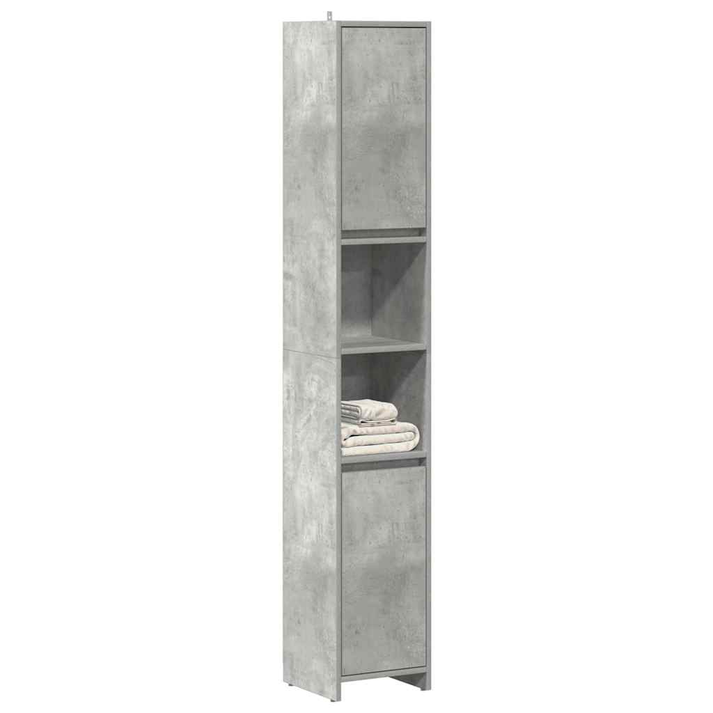 betonszürke forgácslap fürdőszobaszekrény 30 x 30 x 183,5 cm