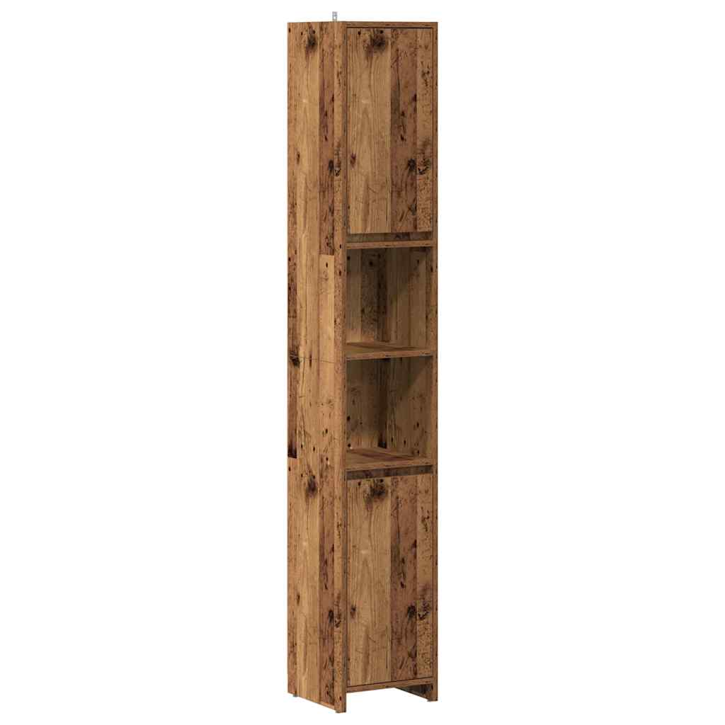 antik fa színű szerelt fa fürdőszobaszekrény 30 x 30 x 183,5 cm