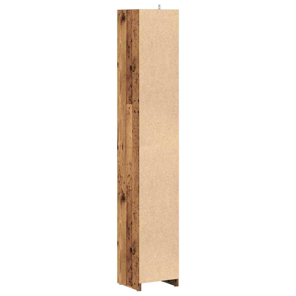 antik fa színű szerelt fa fürdőszobaszekrény 30 x 30 x 183,5 cm