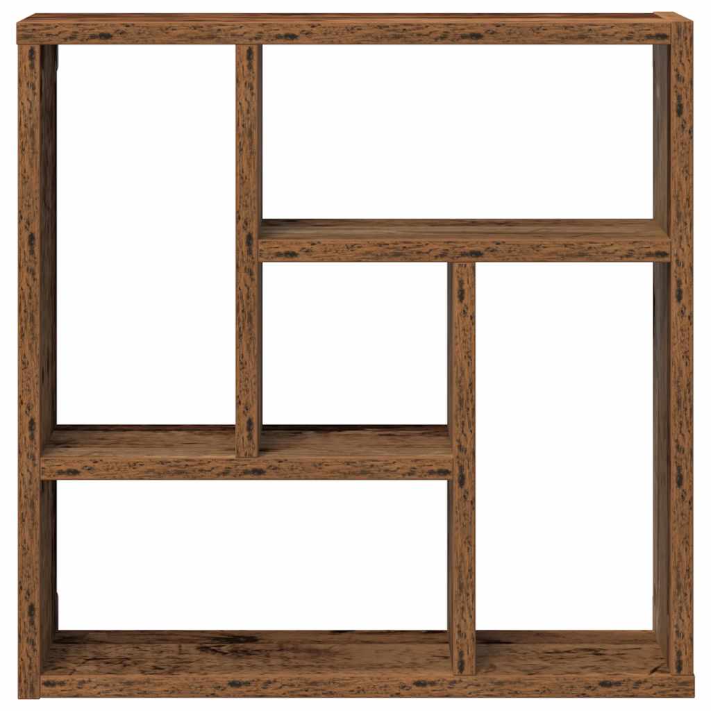antik fa színű szerelt fa fali polc 45 x 16 x 45 cm