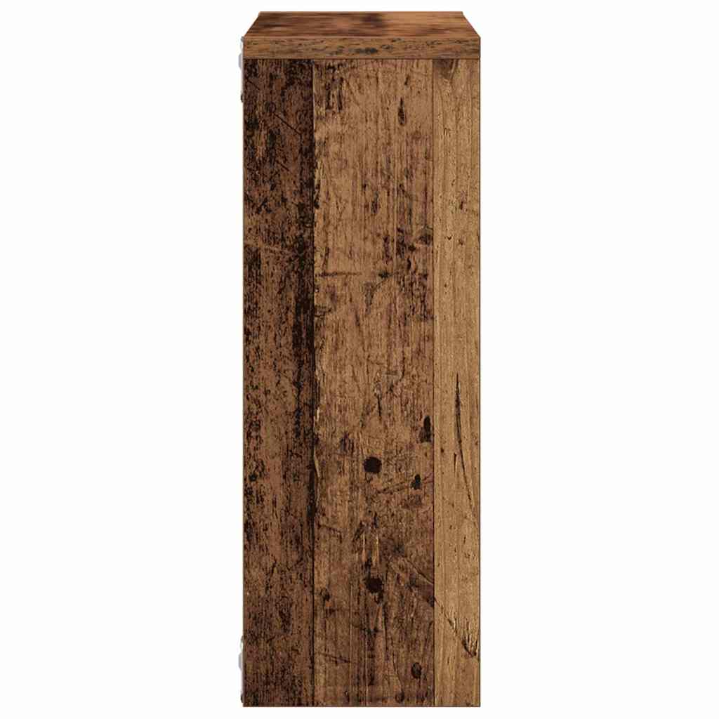 antik fa színű szerelt fa fali polc 45 x 16 x 45 cm