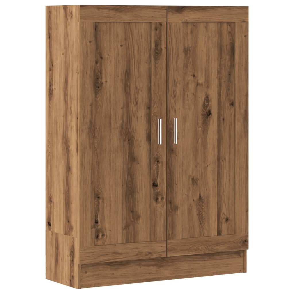 kézműves tölgy színű szerelt fa könyvszekrény 82,5x30,5x115 cm
