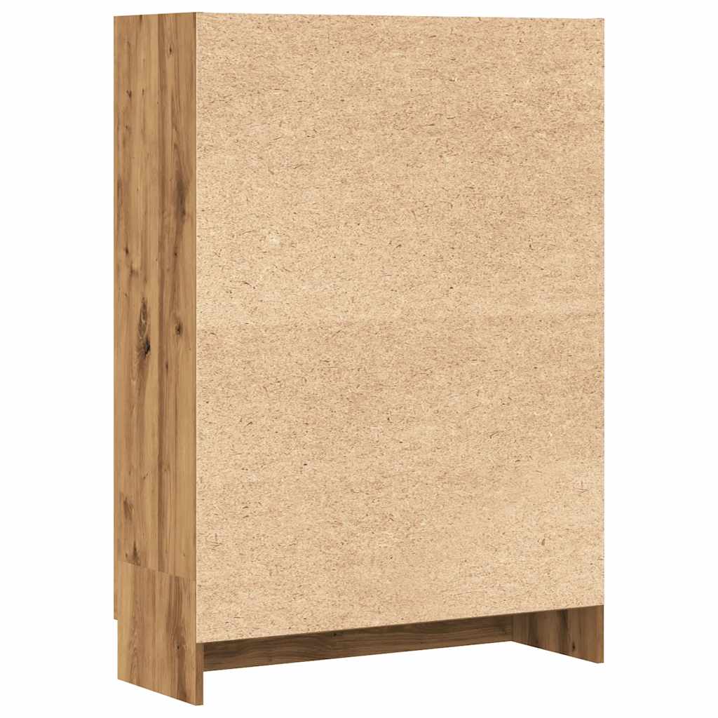 kézműves tölgy színű szerelt fa könyvszekrény 82,5x30,5x115 cm