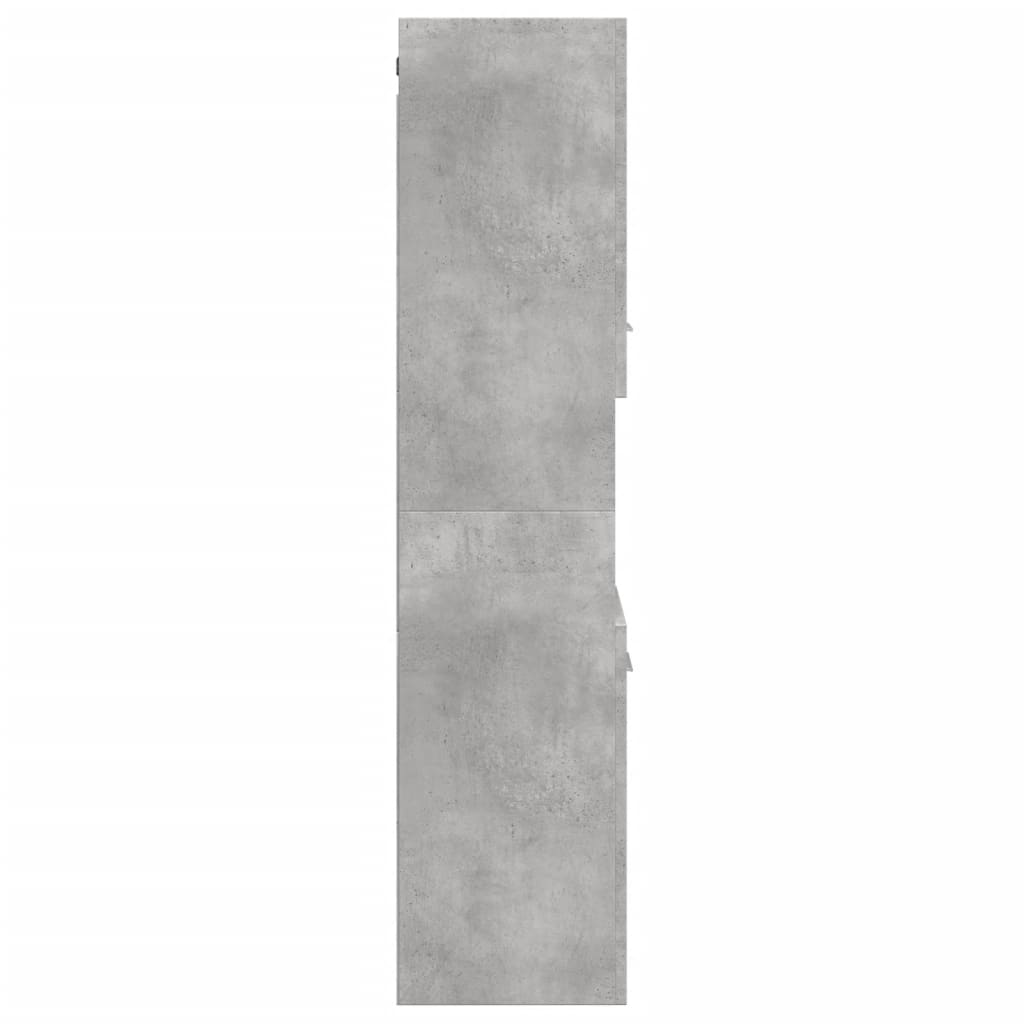 betonszürke szerelt fa függő fürdőszobaszekrény 30x30x130 cm