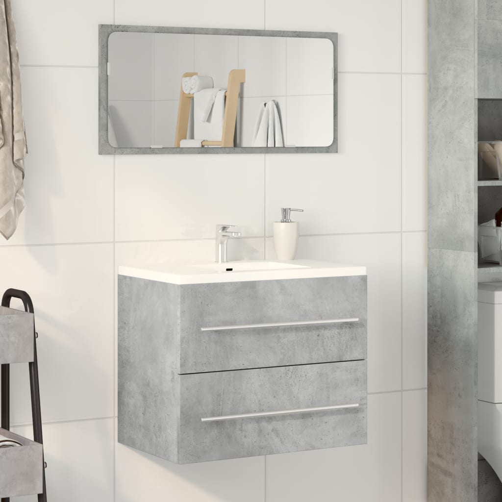 betonszürke szerelt fa mosdószekrény 60 x 38,5 x 48 cm