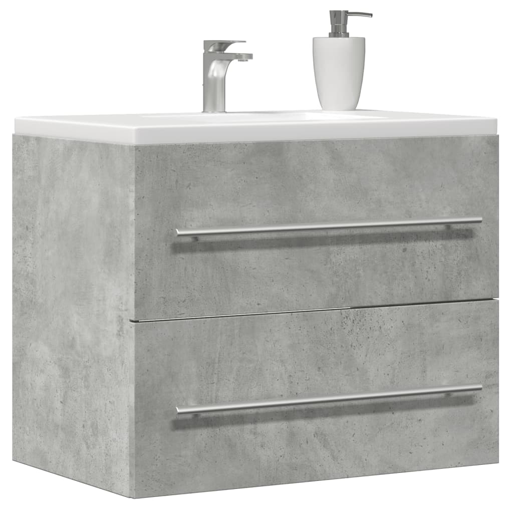 betonszürke szerelt fa mosdószekrény 60 x 38,5 x 48 cm