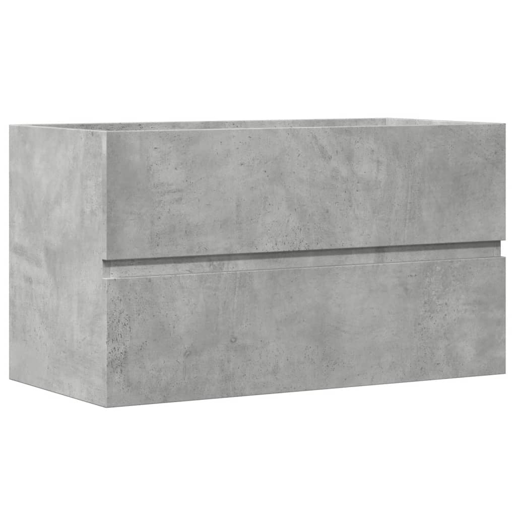 betonszürke szerelt fa függő fürdőszobaszekrény 80x38,5x45 cm