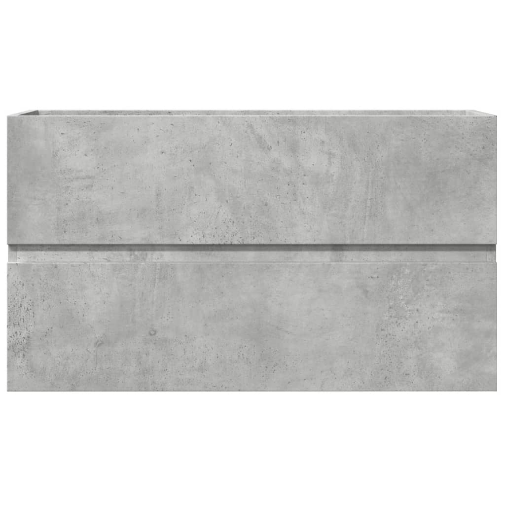 betonszürke szerelt fa függő fürdőszobaszekrény 80x38,5x45 cm