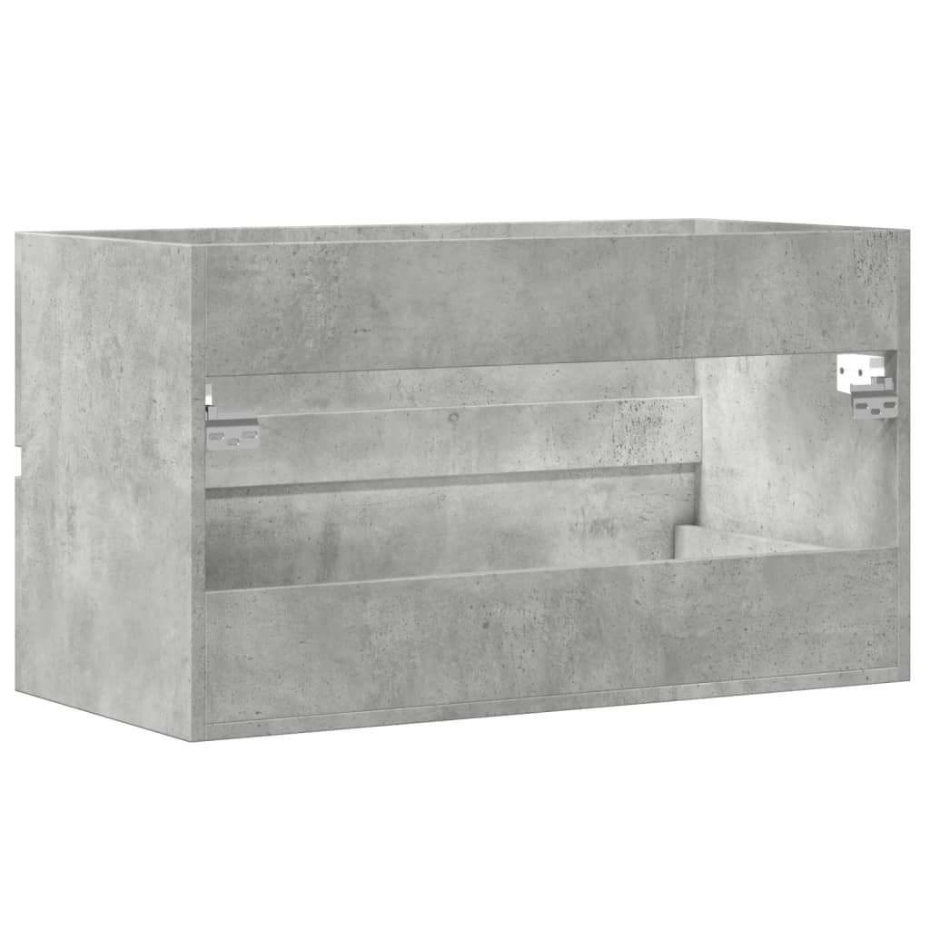 betonszürke szerelt fa függő fürdőszobaszekrény 80x38,5x45 cm