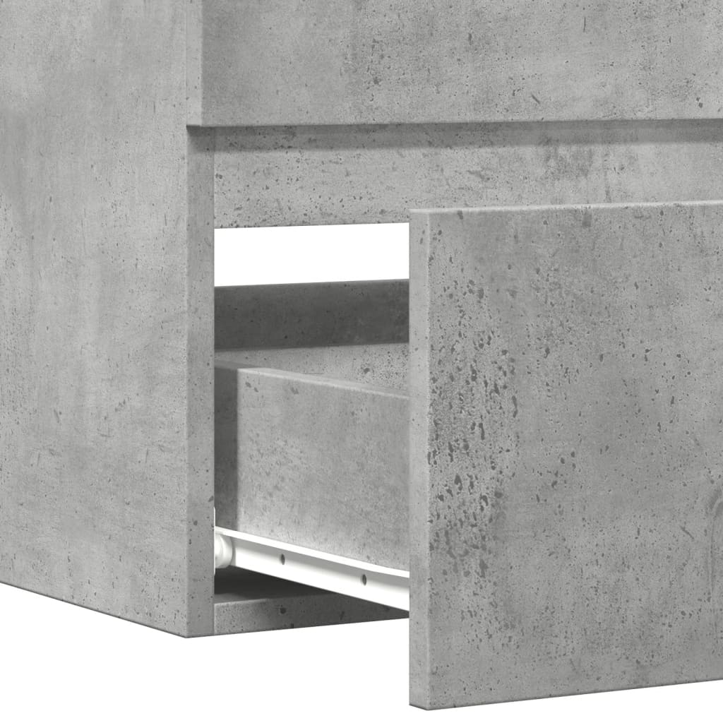 betonszürke szerelt fa függő fürdőszobaszekrény 80x38,5x45 cm