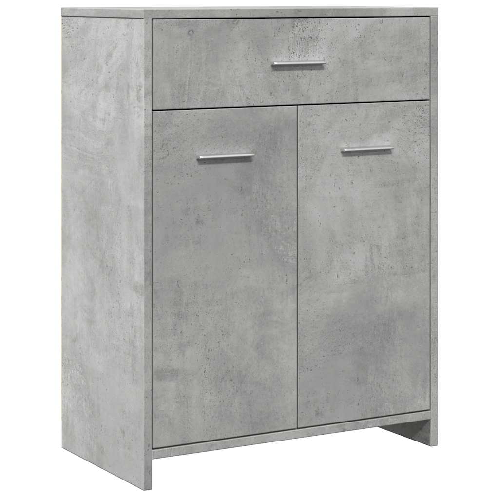 betonszürke szerelt fa fürdőszobaszekrény 60 x 33 x 80 cm
