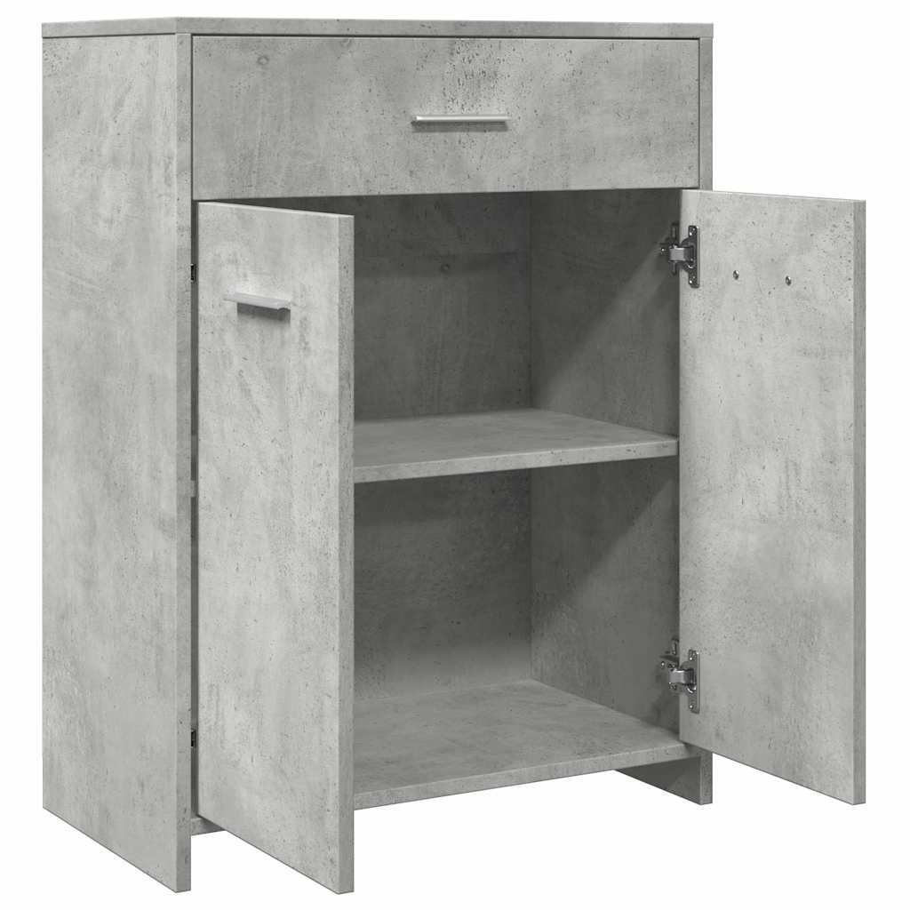 betonszürke szerelt fa fürdőszobaszekrény 60 x 33 x 80 cm