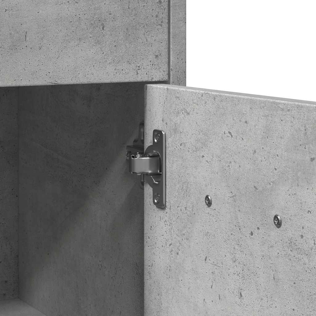 betonszürke szerelt fa fürdőszobaszekrény 60 x 33 x 80 cm