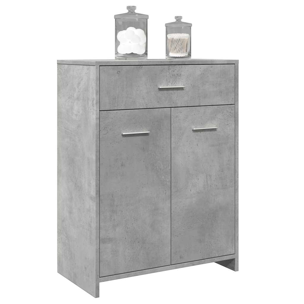 betonszürke szerelt fa fürdőszobaszekrény 60 x 33 x 80 cm