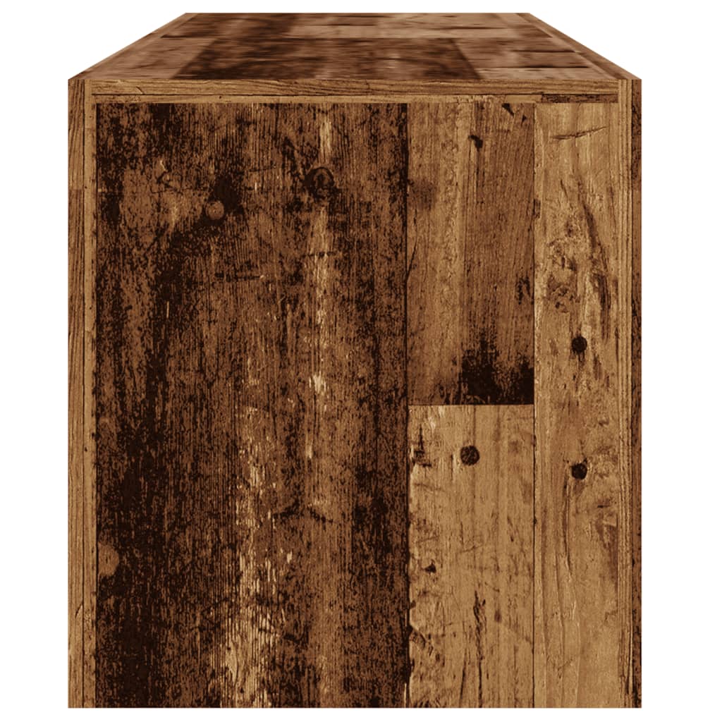 antik fa színű szerelt fa TV-szekrény LED-ekkel 140x36,5x40 cm