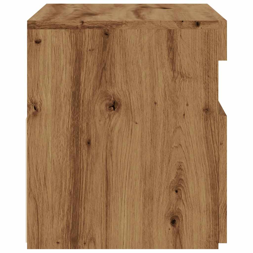kézműves tölgy szerelt fa TV-szekrény LED-ekkel 60x35x40 cm