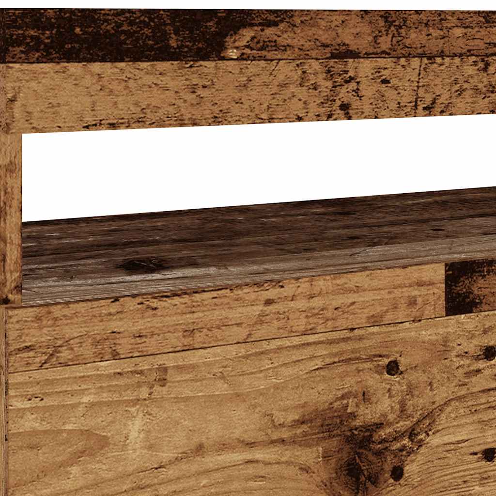 antik fa színű szerelt fa TV-szekrény LED-ekkel 75x35x40 cm