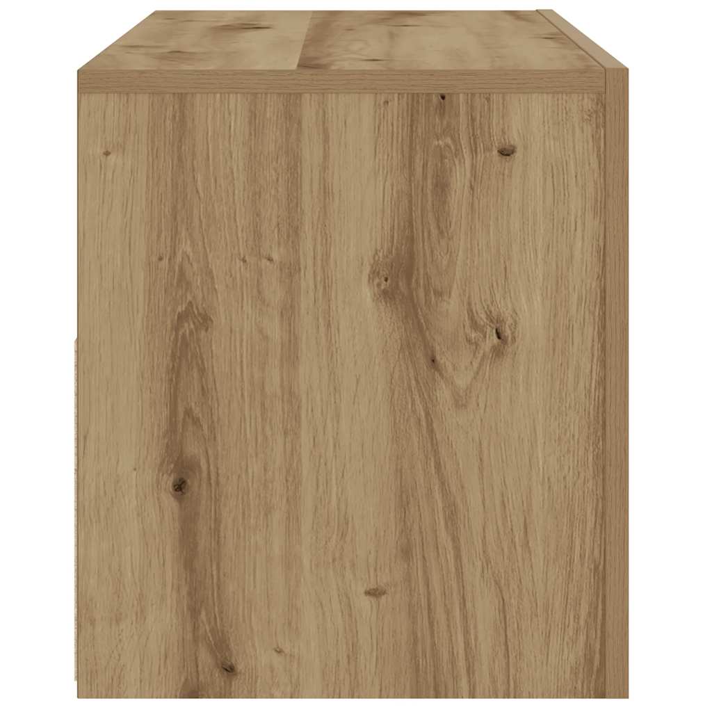 kézműves tölgy szerelt fa TV-szekrény LED-ekkel 90x35x40 cm