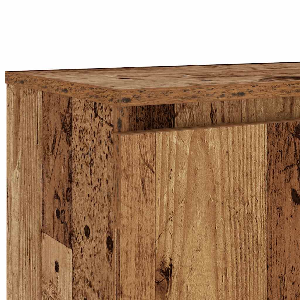 antik fa színű szerelt fa TV-szekrény LED-ekkel 120x30x36 cm