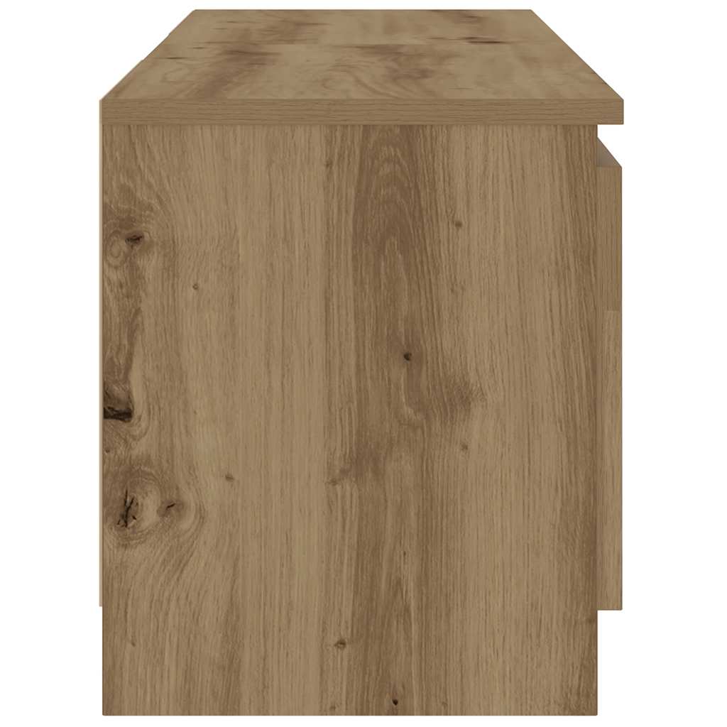 kézműves tölgy szerelt fa TV-szekrény LED-ekkel 120x30x36 cm