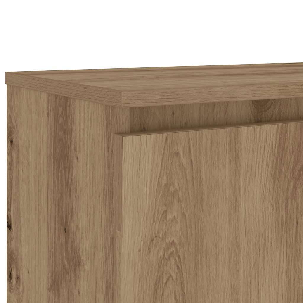 kézműves tölgy szerelt fa TV-szekrény LED-ekkel 120x30x36 cm