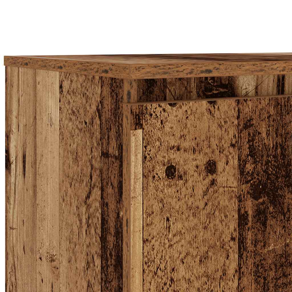 antik fa színű szerelt fa TV-szekrény LED-ekkel 140x40x36 cm