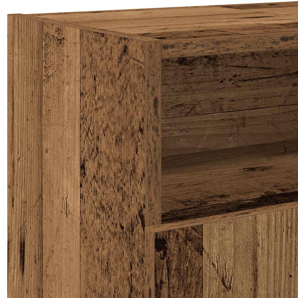 antik fa színű szerelt fa TV-szekrény LED-ekkel 120x30x50 cm